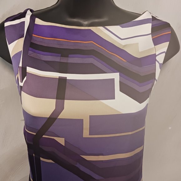 Antonio Melani Purple Silk Geo Dress - Picture 10 of 14